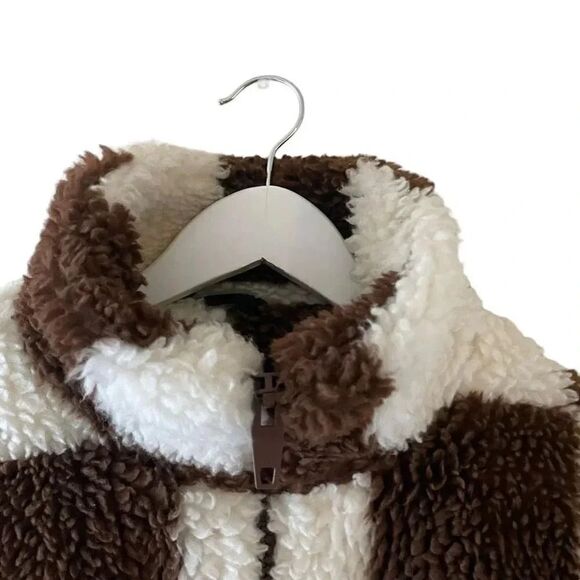 ZARA MEN combination checkered/ plaid fleece jacket  Oversized Cozy SZ S - Picture 10 of 16